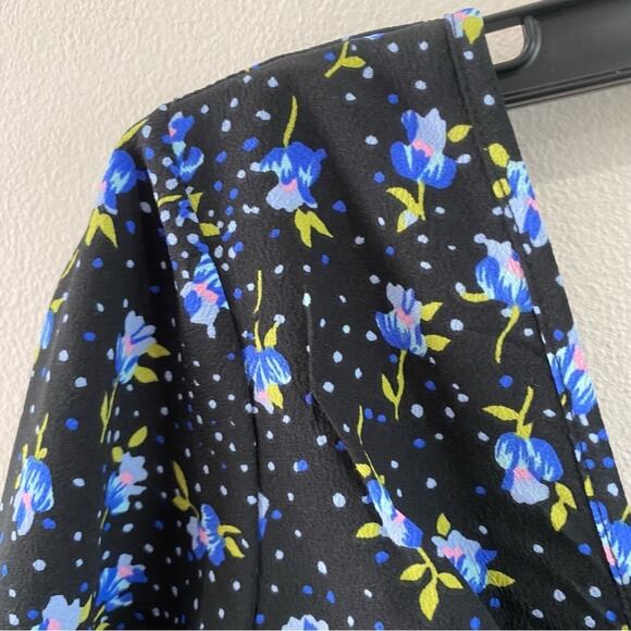 NWT ASOS | Shirred Waist Romper in Blue Ditsy Floral Print - Picture 7 of 16